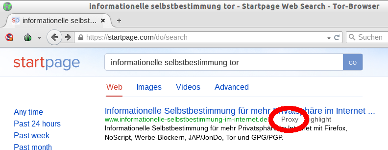 Proxy-Funktion von Startpage gegen CloudFlare-Captchas